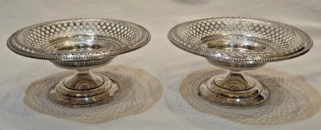 Black, Starrr & Frost of New York Ornate Sterling Silver Pedestal Candy Dishes