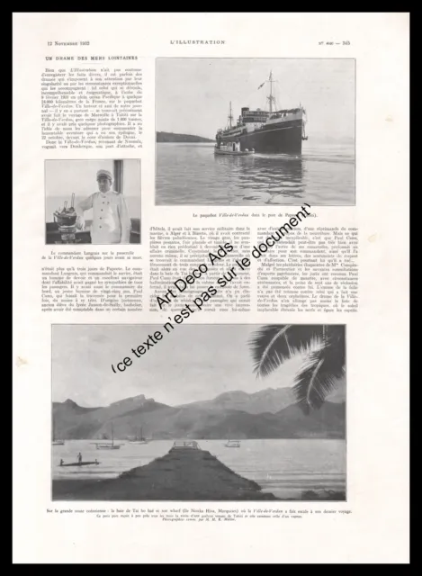 1932 Les iles Marquises, shipwreck of the shipboat city of Verdun