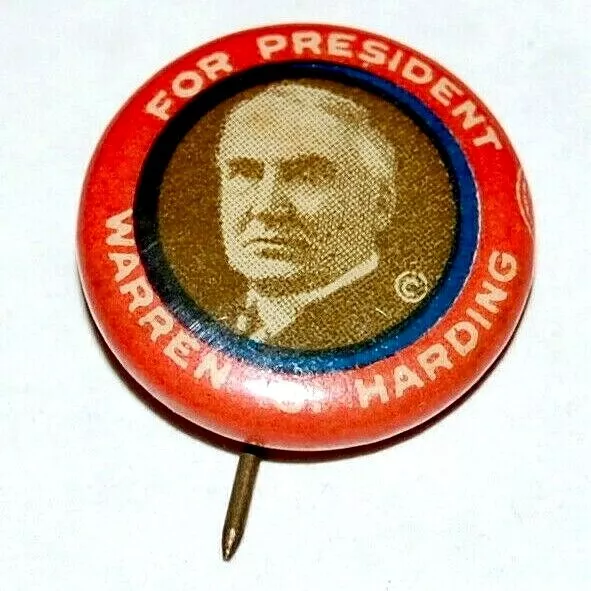 1920 WARREN HARDING campaign pin pinback political button president election