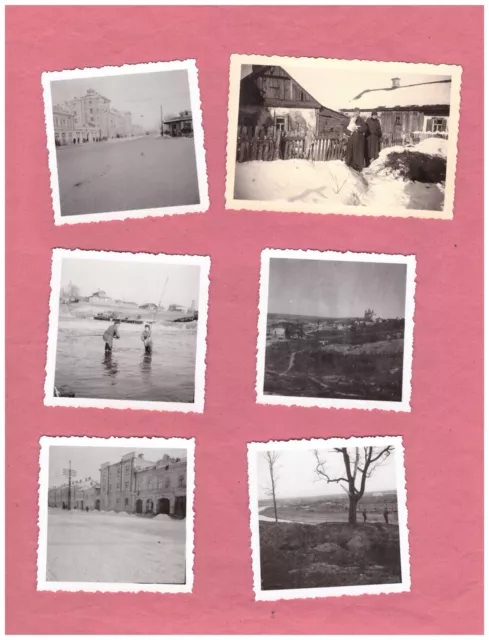 Lot von Fotos deutsche Landser in Orel, Orjol, Орёл Russland Schnee Stadt