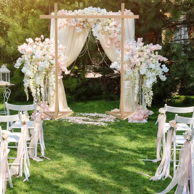 3M Heavy Duty Garden Arch Wooden Wedding Backdrop Stand Party Flower Plants Rack 3