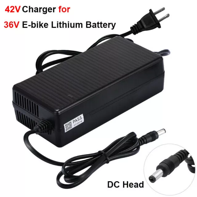 42V 2A Power Charger DC Head Fits 36V Electric E-bike Lithium Li-ion Battery