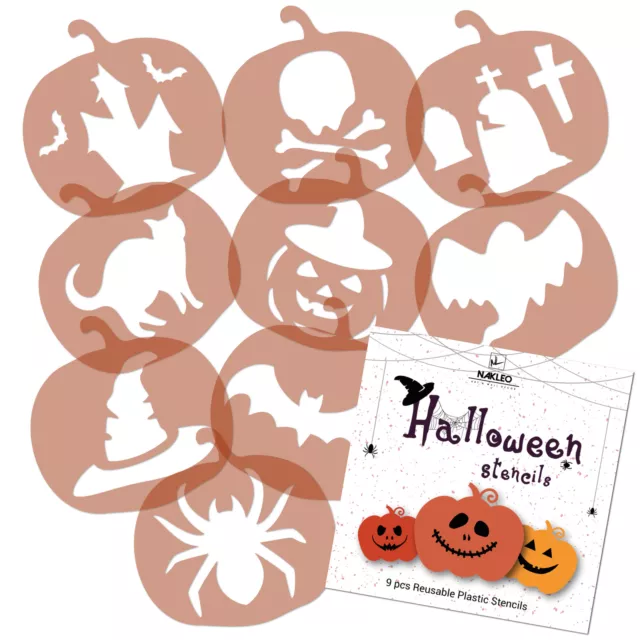 Galletas Pastelería - Decoración Stencil 6x6 o 9x9cm HALLOWEEN MURCIÉLAGO ARAÑA