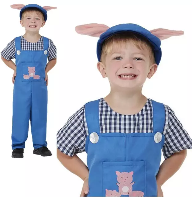 Piggy Outift Kids Fancy Dress 3 Little Pigs World Book Day Boys Toddler Costume