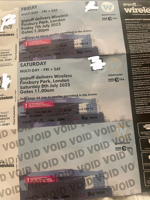 Wireless Festival Tickets- Multi Day Friday + Saturday