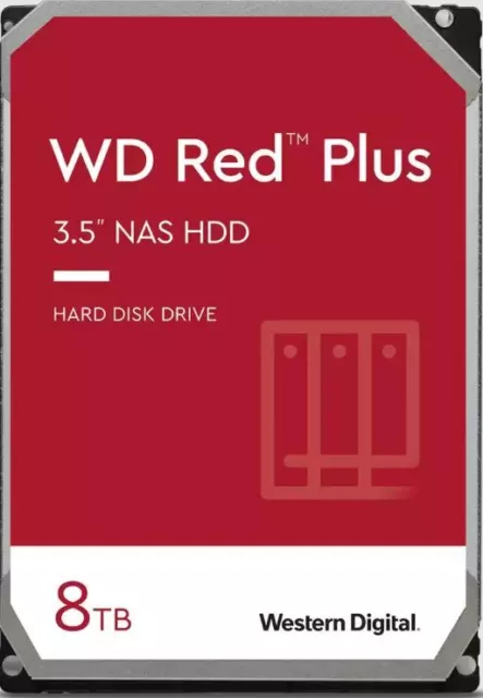 Western Digital WD Red Plus 8TB 3.5' NAS HDD SATA WD80EFPX  215MB/s  5640 RPM  2