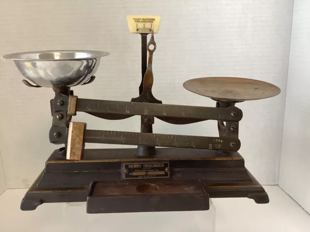 Vtg Henry Troemner Apothecary Balance Scale