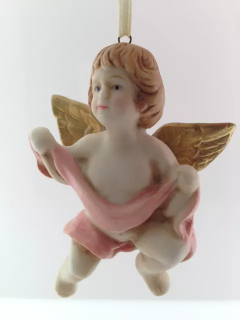 1 Keramik Engel Putte Anhänger Figur Weihnachtsdeko Weihnachten Deko Schutzengel