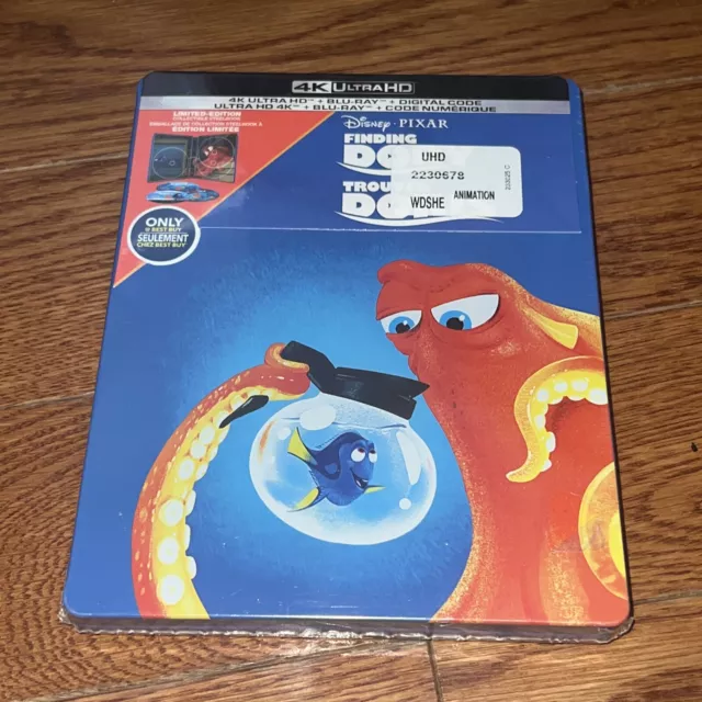 Disney Pixar Finding Dory 4k 2-Discs Bluray BestBuy Canada Steelbook NEW