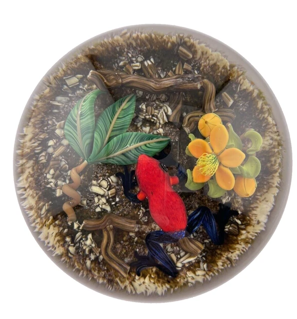 Gordon Smith Incredible 1994 Red/Blue Poison Dart Frog Paperweight