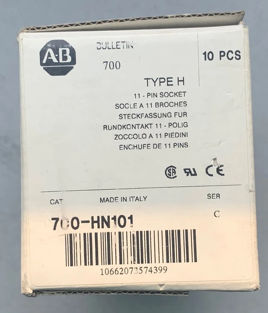 Allen Bradley 700-HN101 SER. C 11-PIN 10A 300VAC (BOX OF 10) -NIB