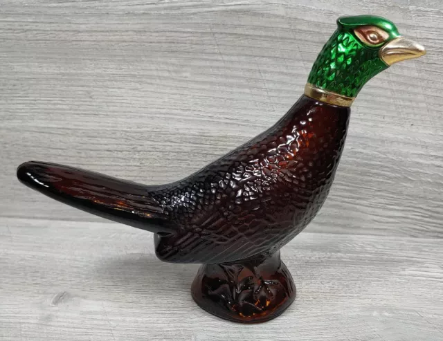 Vintage Avon Glass Pheasant Decanter Scent Leather After Shave Lotion 5 fl OZ