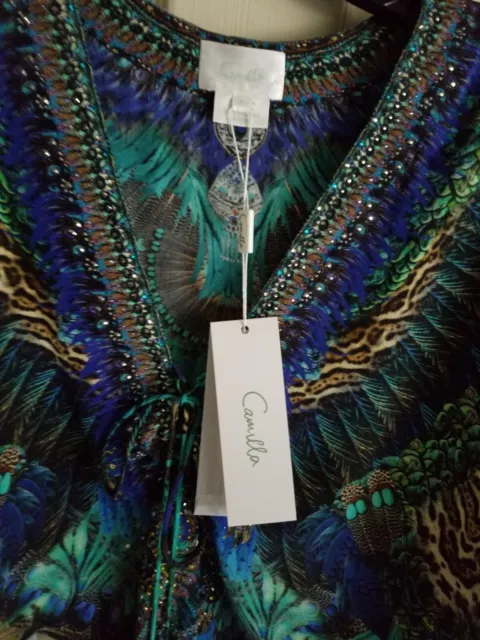 Camilla Franks NWT Silk Blouse with Embellished Crystals size Med. 2