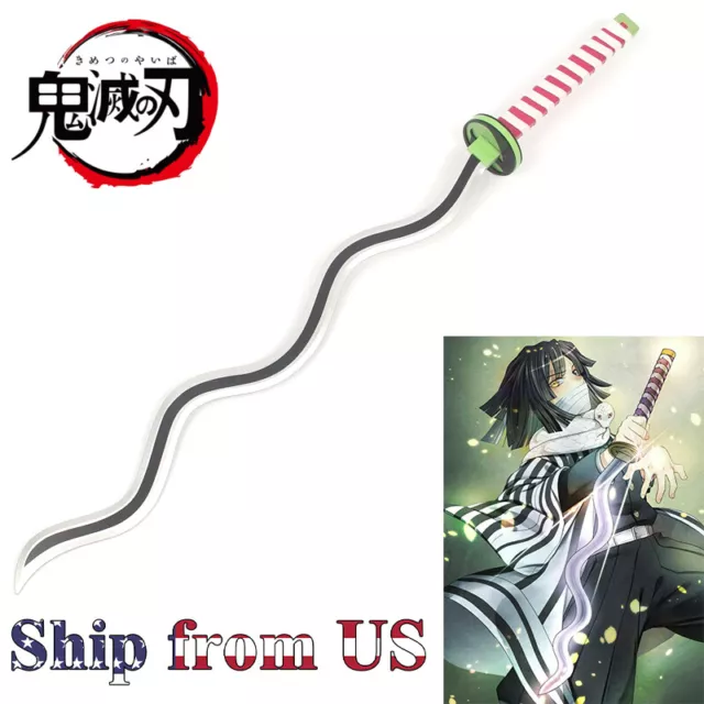 39" Kimetsu no Yaiba Demon Slayer Iguro Obanai Anime Sword Blade Cosplay Katana