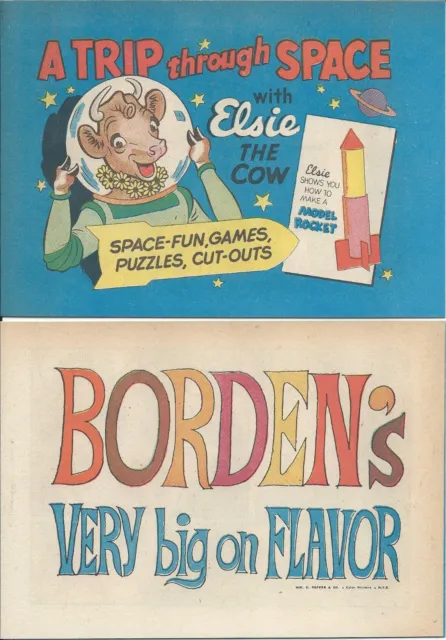 TRIP THROUGH OUTER SPACE WITH ELSIE '50s GIVEAWAY PROMO BORDEN DAIRY MINI COMIC