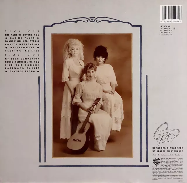 Dolly Parton, Linda Ronstadt, Emmylou Harris: Trio - 33 RPM Vinyl LP 2