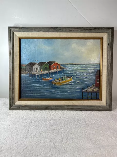 VTG-Roy Crabb, Oil On Canvas, Nova Scotia, Titled: Indian River Fish House, NICE