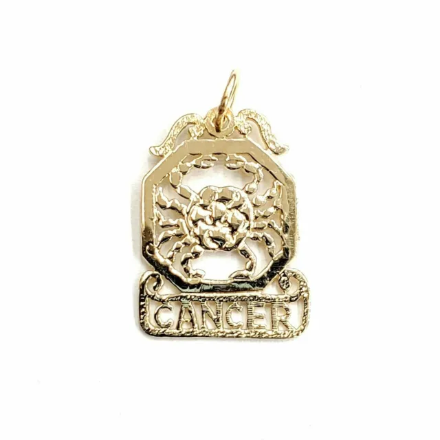 14k yellow Gold crab cancer zodiac sign astrolog Pendant charm fine jewelry 1.3g
