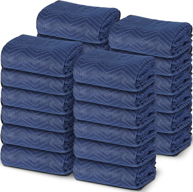 24 Moving Packing Blankets - 80 X 72 Inches (35 Lb/Dz) Heavy Duty Moving Pads fo