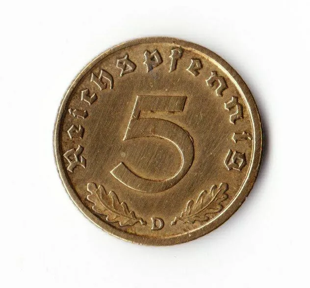 5 Reichspfennig 1938 D, Drittes Reich,