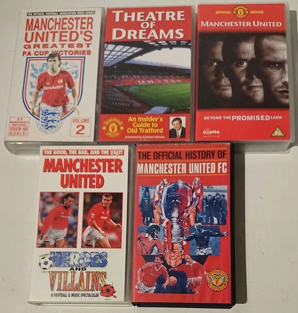 MANCHESTER UNITED VHS Videos x 5. Collectible, Memorabilia, Football