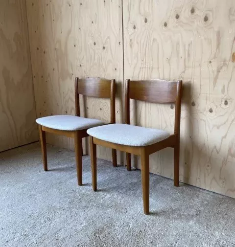 Mid Century Retro Vintage Dining Chairs x 2 Reupholstered