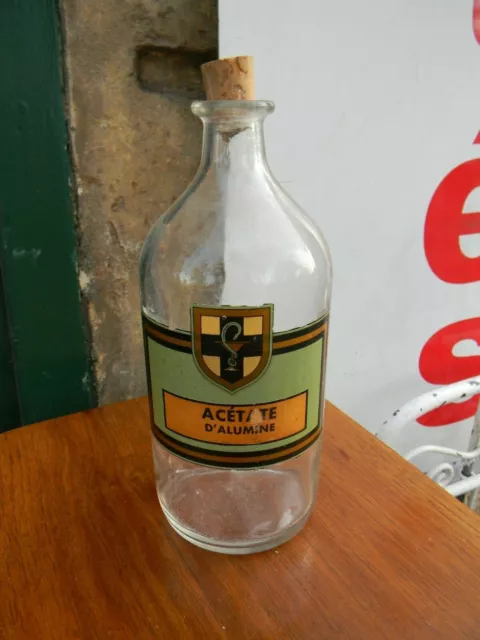 Topf Apotheke Flasche aus Glas Acetat D'Alumine 1 Liter