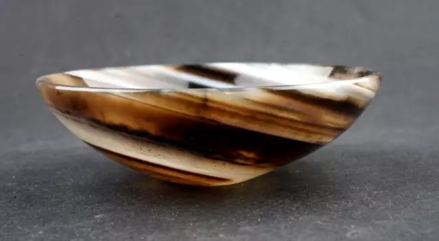 Black Onyx Bowl Hand Carved 2.92" Pure Crystal Gem Stone Functional Chakra M284