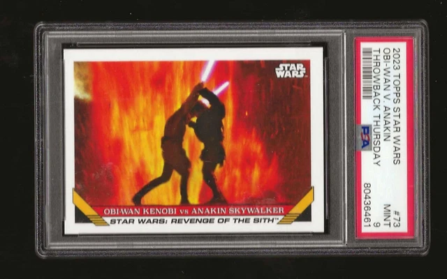 2023 TOPPS STAR WARS THROWBACK THURSDAY # 73  KENOBI vs. SKYWALKER    PSA 9 MINT