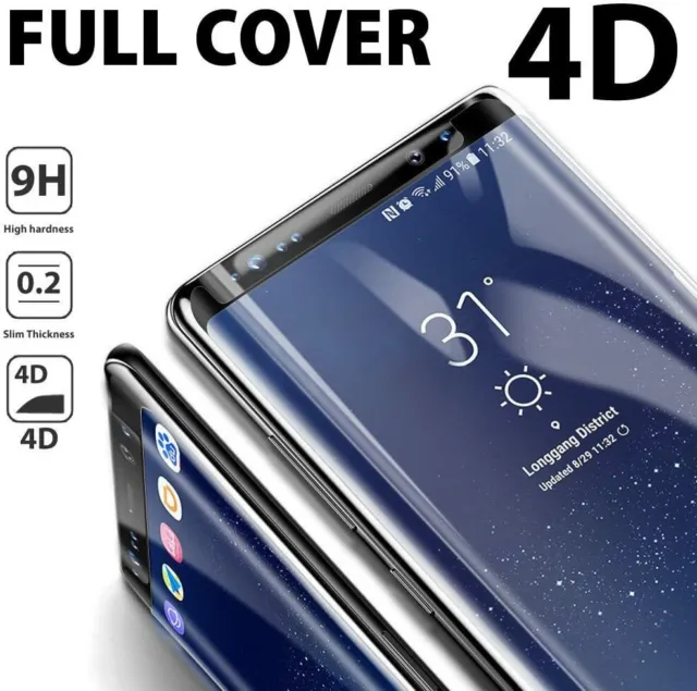 Screen Protector For Galaxy S9,Full Cover 4D Tempered Glass Film Guard Ultra HD