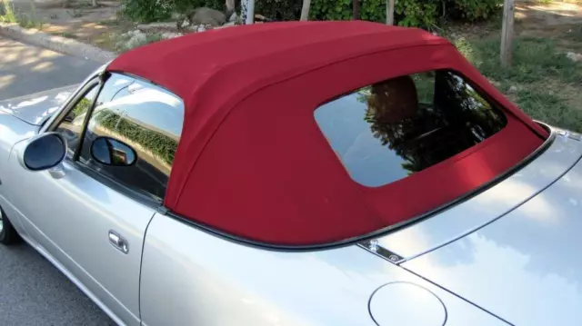 Mazda MK2 Burgundy Mohair Hood with Glass Window