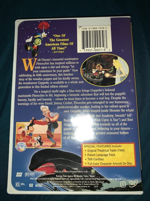 Pinocchio (DVD, 1999, Limited Issue w Insert) Walt Disney 2