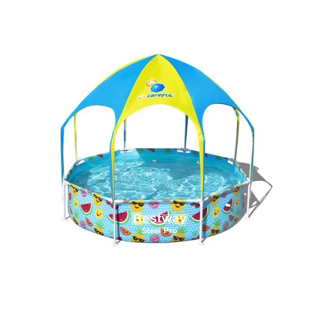 Schwimmbad Planschbecken Kinder Pool Bestway mit Dach 244 x 51 cm