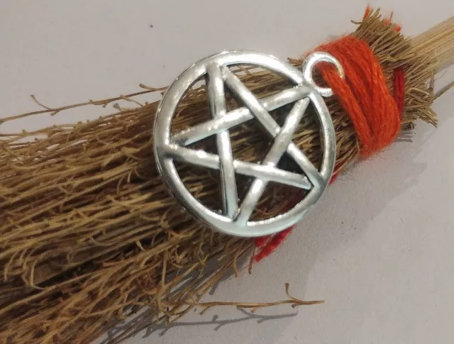 Mini Broom Hanging Witches Prop Halloween Broomstick pentagram  broom mini gift 2