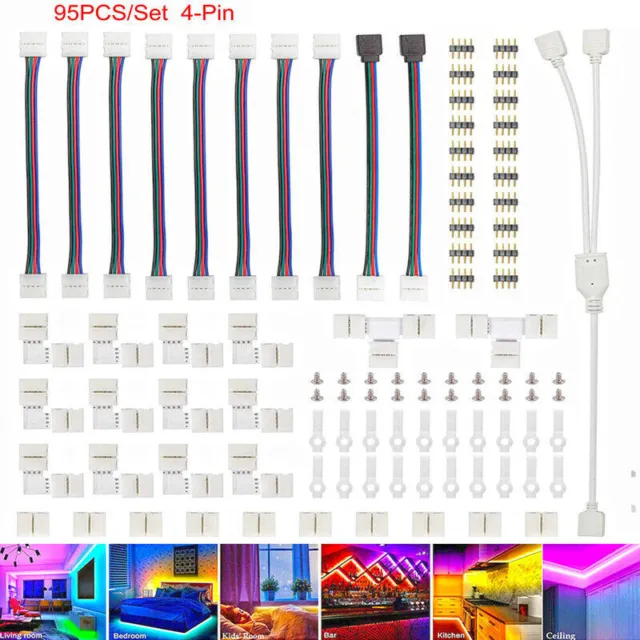 Connecteur souple 4 pins 90° pour Strips LED RGB