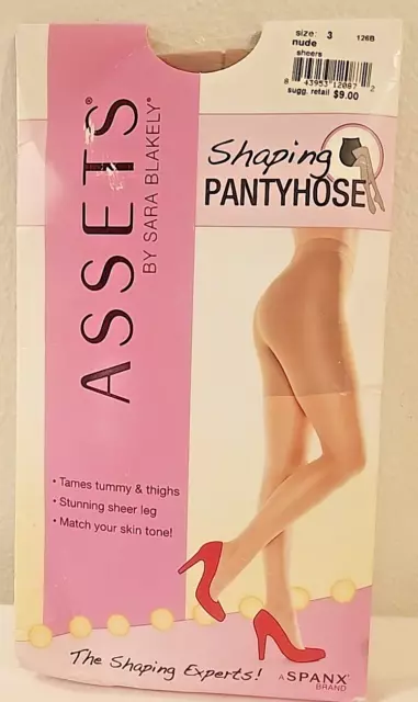 SPANX by Sara Blakely Shaping Pantyhose Size 3 Nude 5'3"-11" 165-180# ASSETS