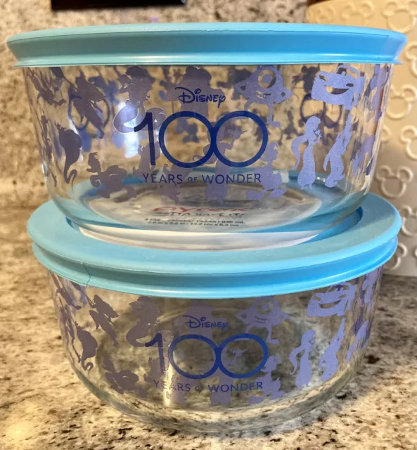 Disney 100 year anniversary pyrex 4 Cup Container With Lid