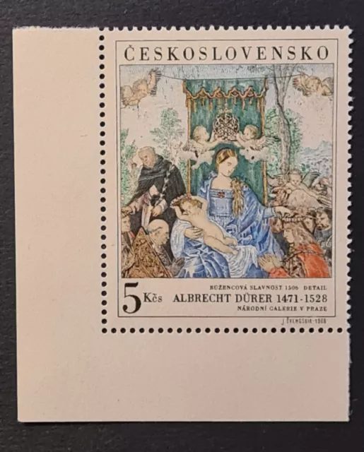 Czechoslovakia 1968 Xf Mnh Stamp Art Painting Madonna Albrecht Dürer Engraved 