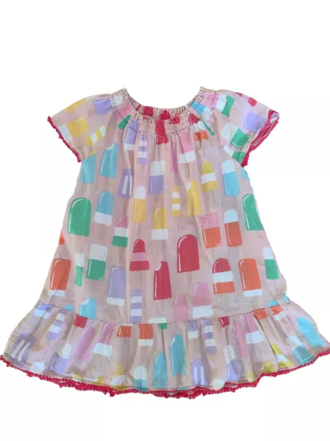 Mini Boden Girls Multicolored Popsicle Print Shortsleeved Dress Size  5-6