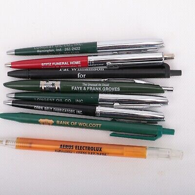 Advertising Pen LOT Indiana Electrolux Bank Corn Oil Funeral Political