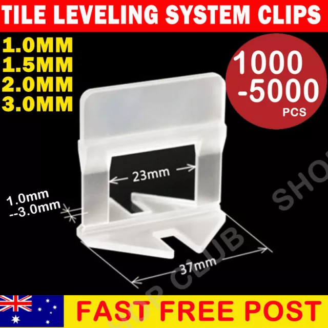 400-2000x Tile Leveling System Clips Levelling Spacer Tiling Tool Floor Wall 2mm