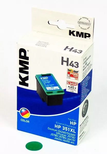 KMP H43 Tintenpatrone Tinte ersetzt  HP 351XL (CB338EE) farbig