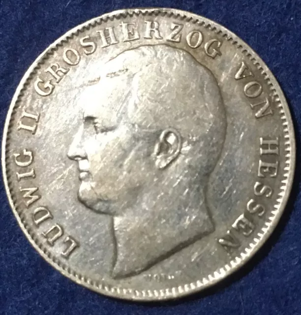 Hessen-Darmstadt Ludwig II. 1/2 Gulden 1845 Silber 1000239