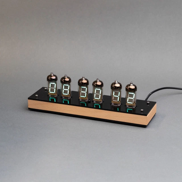 VINTAGE IV11 VFD(NOT Nixie) Tube Clock DIY Soldering Kit Wood Case