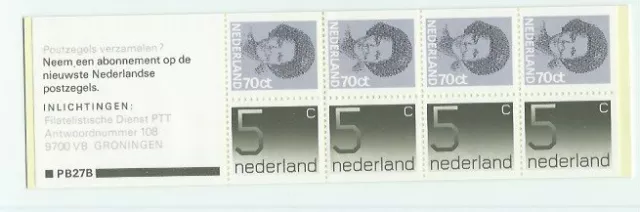 Niederlande Markenheftchen Postzegelboekje PB 27b NVPH