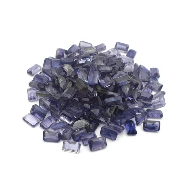 Natural Iolite Stone Octagon Cut Loose Gemstone Lot 71 Pcs 3*5 MM 20 CT