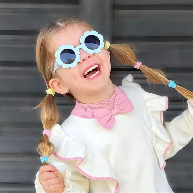Round Frame Kids Sunflower Sunglasses Colorful Shades  for Disco Festival Party