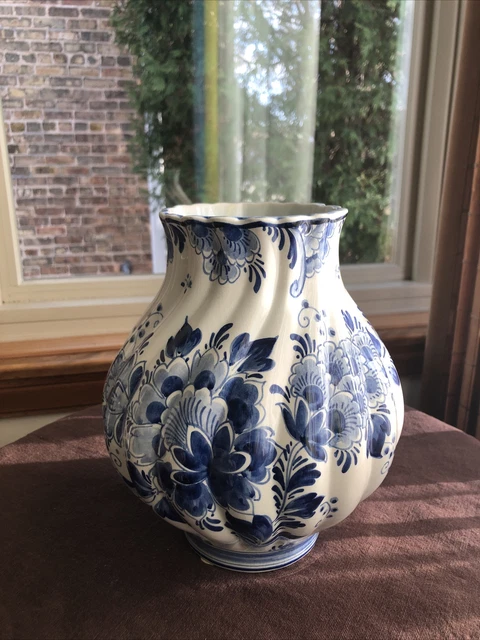 Blue&White Floral Royal Delft Ceramic Handmage Hand Painted Gem 1356/22 Holland
