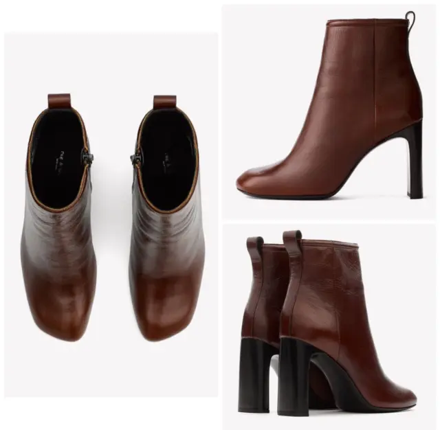 NIB $595 Rag & Bone Ellis Leather Boot In Mahogany Size: 35 (US 5)