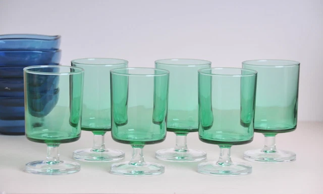 12 Verres Vintage Luminarc Vert Clair – Élégance Rétro, Sans Fêle